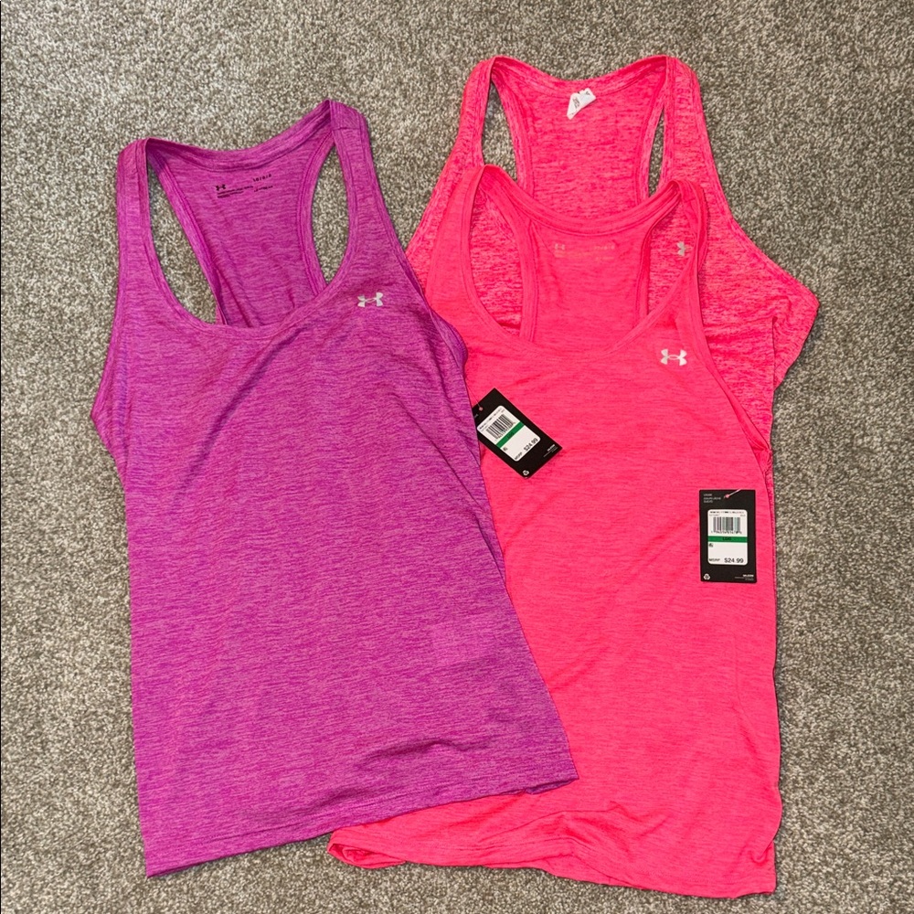 Under Armour Women's Tech Twist Tank Tops - 2 Pink and Purple NWT
